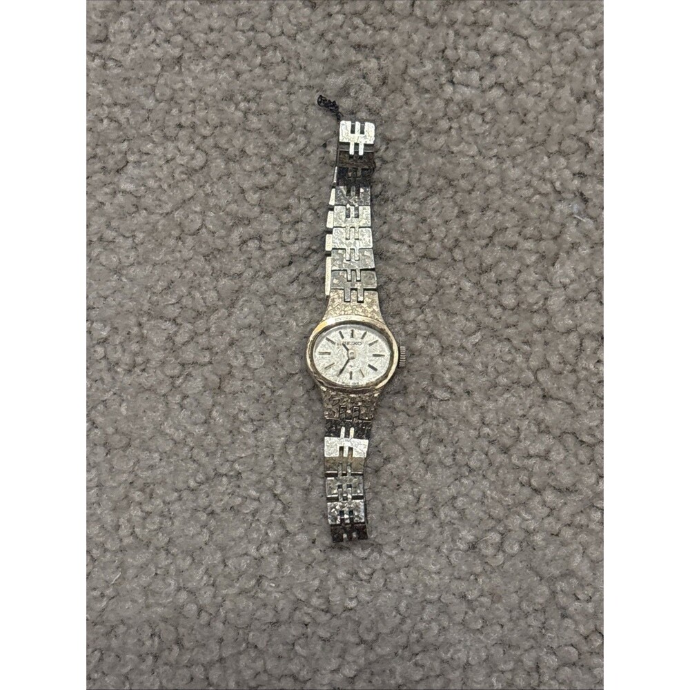 Vintage Seiko Watch 11-7619 Women Hand Winding Mechanical Gold Tone Oval 5.75"
